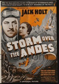 5h918 STORM OVER THE ANDES pressbook '35 aviator Jack Holt with pretty Mona Barrie, cool art!