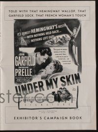 5h965 UNDER MY SKIN pressbook '50 John Garfield, sexy Micheline Presle, from Ernest Hemingway story