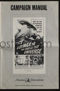 5h979 VOYAGE TO THE END OF THE UNIVERSE pressbook '64 AIP, Ikarie XB 1, cool sci-fi art!