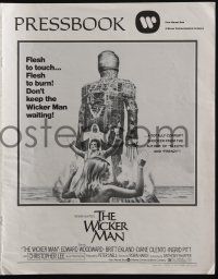 5h985 WICKER MAN pressbook '74 Christopher Lee, Britt Ekland, cult horror classic!