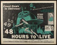 5j432 48 HOURS TO LIVE 1/2sh '60 wacky image of near-naked girl running from top scientist!