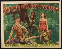5j466 BEYOND THE BLUE HORIZON style B 1/2sh '42 artwork of sexy Dorothy Lamour & Richard Denning!