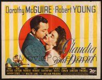 5j523 CLAUDIA & DAVID 1/2sh '46 romantic close up artwork of Dorothy McGuire & Robert Young!