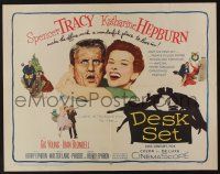 5j546 DESK SET 1/2sh '57 Spencer Tracy & Katharine Hepburn make the office a wonderful place!