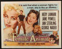 5j569 FEMALE ANIMAL 1/2sh '58 sexy Hedy Lamarr & Jane Powell, Jan Sterling, George Nader!