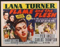5j574 FLAME & THE FLESH style A 1/2sh '54 sexy brunette bad girl Lana Turner, plus Pier Angeli!