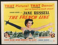 5j581 FRENCH LINE style A 2D 1/2sh '54 Howard Hughes, art of sexy Jane Russell in skimpy outfit!
