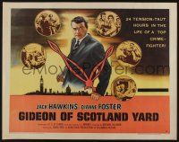 5j594 GIDEON OF SCOTLAND YARD style B 1/2sh '58 John Ford, top crime-fighter Jack Hawkins in London