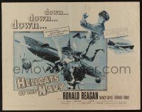 5j622 HELLCATS OF THE NAVY 1/2sh '57 art of Ronald Reagan in the only movie he made with Nancy!