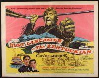 5j662 KENTUCKIAN style A 1/2sh '55 art of star & director Burt Lancaster with frontier family!