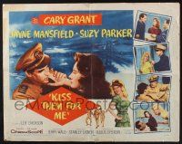 5j666 KISS THEM FOR ME 1/2sh '57 art of Cary Grant & Suzy Parker, plus sexy Jayne Mansfield!