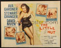 5j684 LITTLE HUT style B 1/2sh '57 giant art of barely-dressed tropical Ava Gardner with sexy eyes!