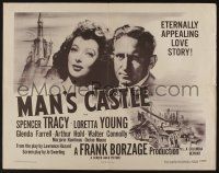 5j697 MAN'S CASTLE 1/2sh R50 great close up artwork of Spencer Tracy & pretty Loretta Young!