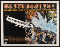 5j746 POSEIDON ADVENTURE 1/2sh '72 cool artwork of Gene Hackman escaping by Mort Kunstler!