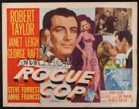 5j761 ROGUE COP style A 1/2sh '54 Robert Taylor, George Raft, sexy Janet Leigh is a temptation!