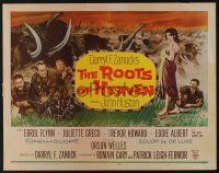5j762 ROOTS OF HEAVEN 1/2sh '58 directed by John Huston, Errol Flynn & sexy Julie Greco in Africa!