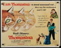 5j806 THREE LIVES OF THOMASINA 1/2sh '64 Walt Disney, great art of winking & smiling cat!