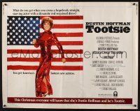 5j810 TOOTSIE 1/2sh '82 full-length Dustin Hoffman in drag by American flag!