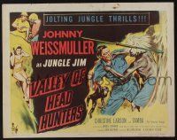 5j822 VALLEY OF HEAD HUNTERS 1/2sh '53 Johnny Weismuller as Jungle Jim fights natives!