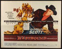 5j833 WESTBOUND 1/2sh '59 Randolph Scott is hellbound for glory, directed by Budd Boetticher!