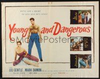 5j847 YOUNG & DANGEROUS 1/2sh '57 hot-rod guys tangling over juke box cuties, parents don't get it!