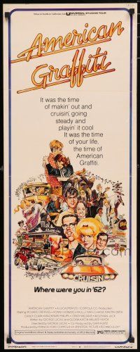 5j016 AMERICAN GRAFFITI insert '73 George Lucas teen classic, it was the time of your life!