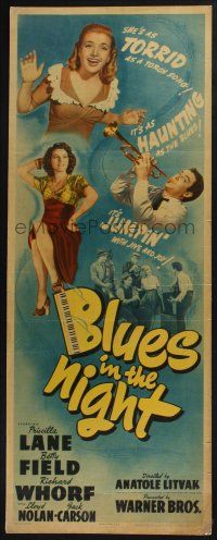 5j052 BLUES IN THE NIGHT insert'41 pretty Priscilla Lane & Betty Field,Richard Whorf playing trumpet