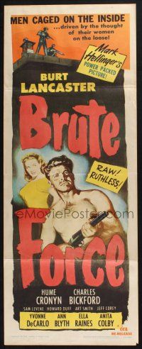 5j058 BRUTE FORCE insert R56 art of tough Burt Lancaster & sexy full-length Yvonne DeCarlo!
