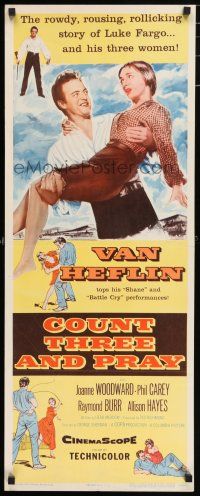5j084 COUNT THREE & PRAY insert '55 images of Van Heflin, who tops his performance in Shane!