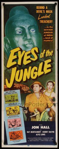 5j112 EYES OF THE JUNGLE insert '53 Jon Hall & Alyce Lewis in the savage jungles of India!