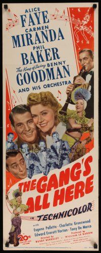 5j128 GANG'S ALL HERE insert '43 sexy Alice Faye, Carmen Miranda, King of Swing Benny Goodman!