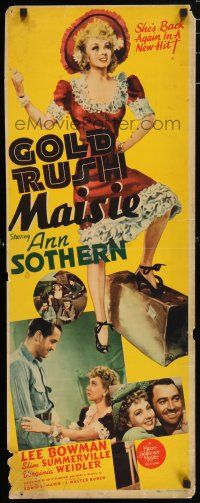 5j137 GOLD RUSH MAISIE insert '40 great close up art of Ann Sothern with Lee Bowman + full-length!