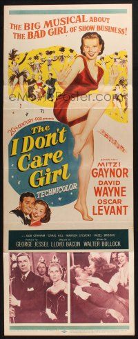 5j167 I DON'T CARE GIRL insert '52 great full-length art of sexy showgirl Mitzi Gaynor!