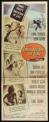 5j170 IMITATION OF LIFE insert '59 art of sexy Lana Turner, Sandra Dee, from Fannie Hurst novel!