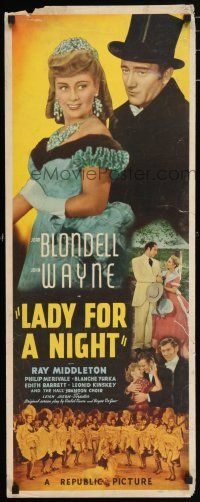 5j194 LADY FOR A NIGHT insert '41 full-length John Wayne & Joan Blondell + sexy showgirls!