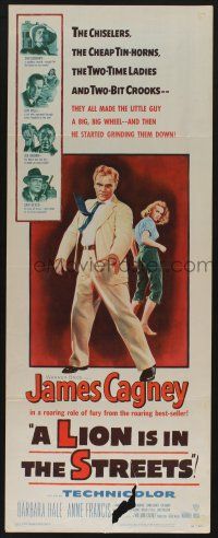 5j209 LION IS IN THE STREETS insert '53 James Cagney, two-time ladies & two-bit crooks!