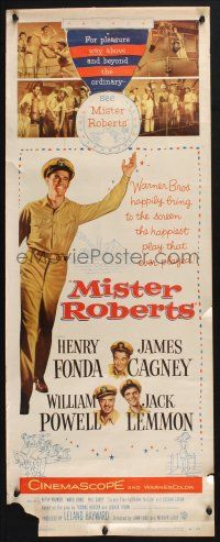 5j231 MISTER ROBERTS insert '55 Henry Fonda, James Cagney, William Powell, Jack Lemmon, John Ford