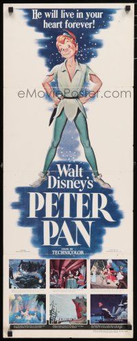 5j259 PETER PAN insert '53 Walt Disney animated cartoon fantasy classic, great full-length art!