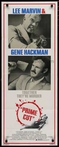 5j267 PRIME CUT insert '72 Lee Marvin w/machine gun, Gene Hackman w/cleaver!