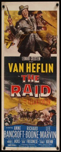 5j272 RAID insert '54 art of Van Heflin in Civil War uniform, Anne Bancroft, Richard Boone
