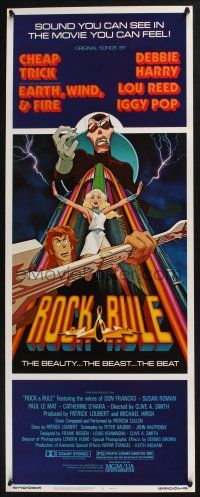 5j285 ROCK & RULE insert '83 rock & roll cartoon, Cheap Trick, Iggy Pop, Debbie Harry!