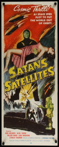 5j293 SATAN'S SATELLITES insert '58 robot helps stop space spies from putting world out of orbit!