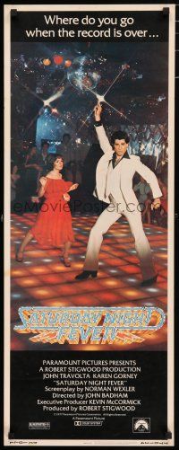 5j294 SATURDAY NIGHT FEVER insert '77 best image of disco dancer Travolta & Karen Lynn Gorney