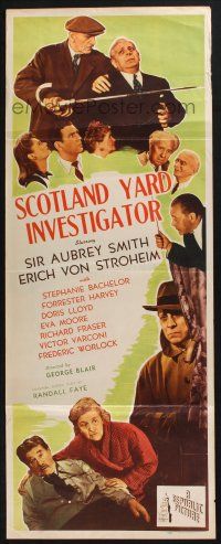 5j298 SCOTLAND YARD INVESTIGATOR insert '45 Sir Aubrey Smith, Erich Von Stroheim!