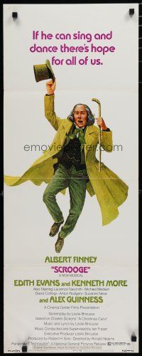 5j300 SCROOGE insert '71 Charles Dickens, art of Albert Finney as Ebenezer Scrooge