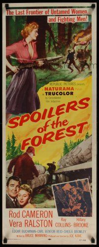 5j334 SPOILERS OF THE FOREST insert '57 Vera Ralston in the last frontier of untamed women!