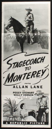 5j336 STAGECOACH TO MONTEREY insert R54 great image of Allan Rocky Lane on horse, Peggy Stewart