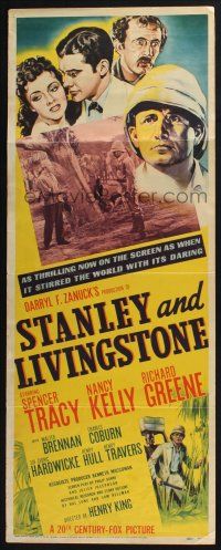 5j339 STANLEY & LIVINGSTONE insert '39 art of Spencer Tracy as the explorer of unknown Africa!