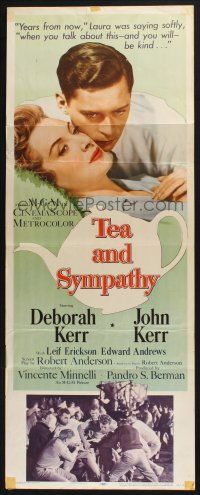 5j354 TEA & SYMPATHY insert '56 great art of Deborah Kerr & John Kerr by Gale, classic tagline!