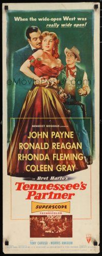 5j357 TENNESSEE'S PARTNER insert '55 art of Ronald Reagan & sexy Rhonda Fleming!